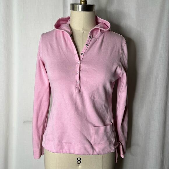 Horny Toad Pink 1/4 Snap Hooded Long Sleeve Tee Size Small - Picture 1 of 5